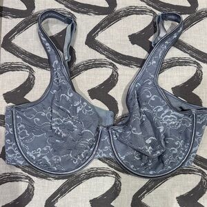Addition Elle Floral Lace Bra - Blue
